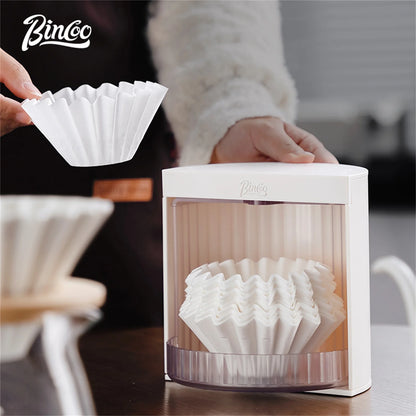 BINCOO Coffee Filter Paper Storage Box Rack Cake Filter Paper Holder Mocha Pot Filter Paper Dust-proof Storage Box Barista Tools