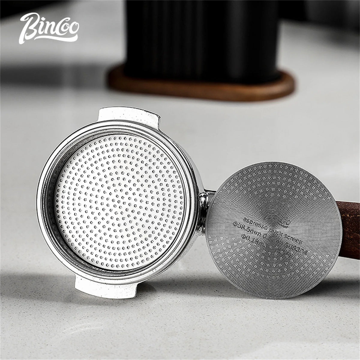 Bincoo-Stainless Steel Espresso Extraction Filter, Secondary Water Separation Net, Espresso Machine Handle, Powder Bowl
