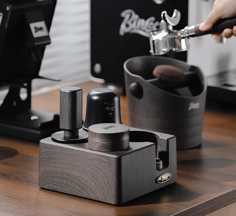 Bincoo Italian Coffee Pressing Tamper Base Set 51/58mm Storage Board Bar Mat Baristas Pressing Powder Hammer Powder Distributor