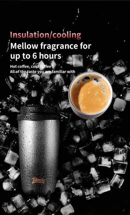Bincoo 500Ml 304 Stainless Steel Coffee Cup Vacuum Insulated Travel Cup Gradient Color Portable Insulated Cup With Lifting Rope