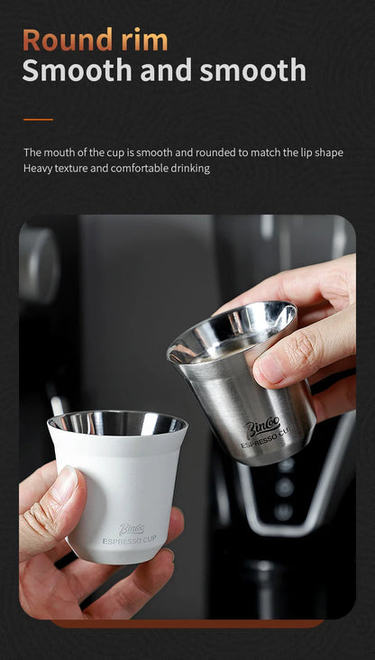 Bincoo 304 Stainless Steel Espresso Mugs 80ML Coffee Cups Insulated Double Wall Heat-insulating Safe Small Capacity Drink Cups