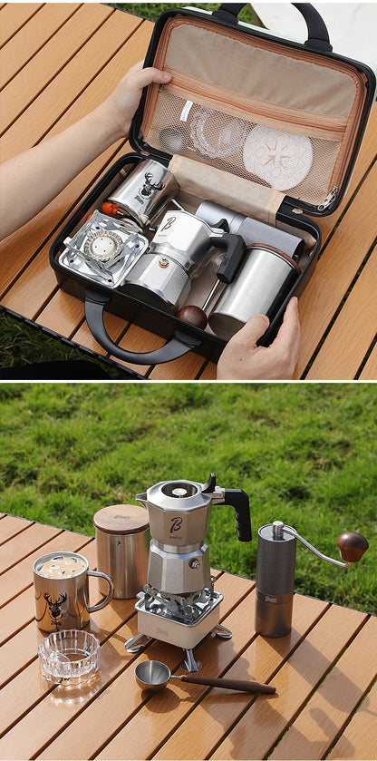 Bincoo Three Valve 316 Stainless Steel Mocha Pot Pressure Concentrating Extraction Coffee Pot Home Professional Barista Kit