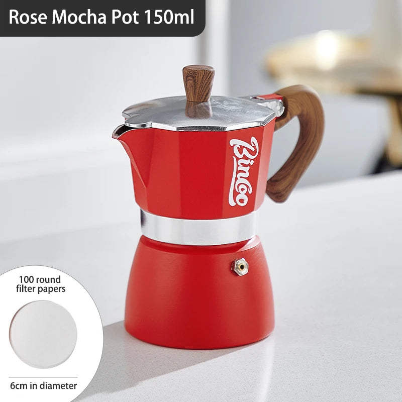 Bincoo Coffee Moka Pot Aluminum 300ml Mocha Pot Classic Italian Espresso Pot Kitchen Home Barista Coffee Machine Accessories