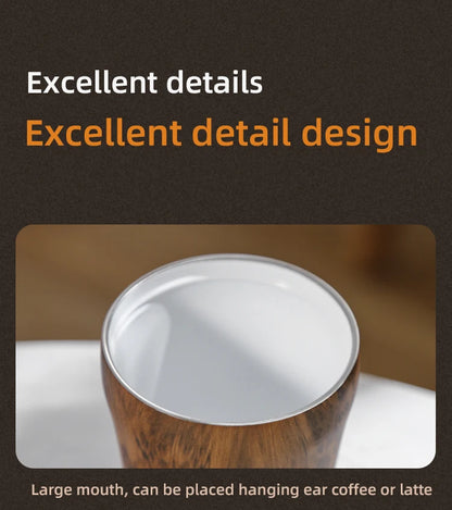 Bincoo Wood Grain Pattern Coffee Thermal Cup 500ml Coffee Travel Mug Insulated Vaccum Portable 304 Stainless Steel Thermos Jug