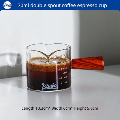 70/120/180ml Heat-resisting Glass Espresso Measuring Cup Double/Single Mouth Glass Milk Jug With Handle Glass Scale Measure Mugs