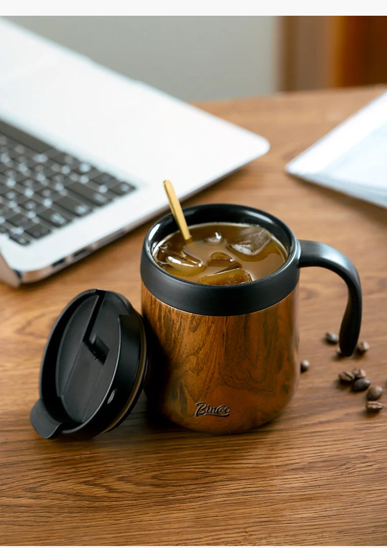 BINCOO-304 Stainless Steel Coffee Mug, Thermal and Cold Insulation Latte Cup, Large-Capacity, Home and Office, 350ml, 500ml