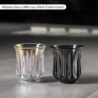 BINCOO 160ml Glass Coffee Cup Drinking Glasses for Espresso Cappuccino Latte Mug Juice Cocktails Home Kitchen Barista Glassware