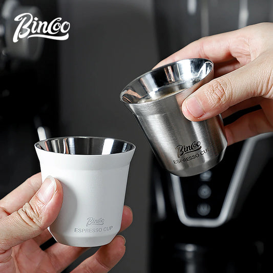 Bincoo 304 Stainless Steel Espresso Mugs 80ML Coffee Cups Insulated Double Wall Heat-insulating Safe Small Capacity Drink Cups
