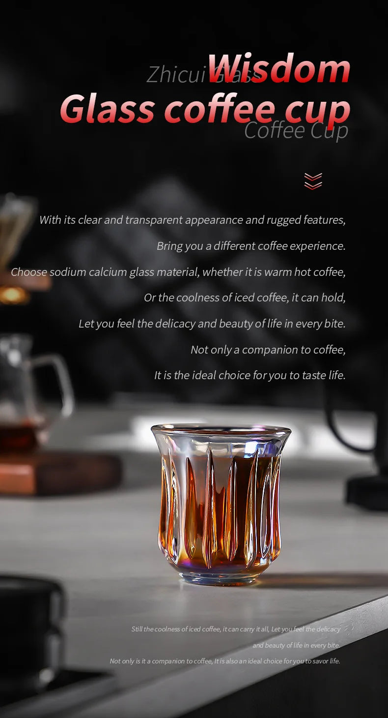 BINCOO 160ml Glass Coffee Cup Drinking Glasses for Espresso Cappuccino Latte Mug Juice Cocktails Home Kitchen Barista Glassware