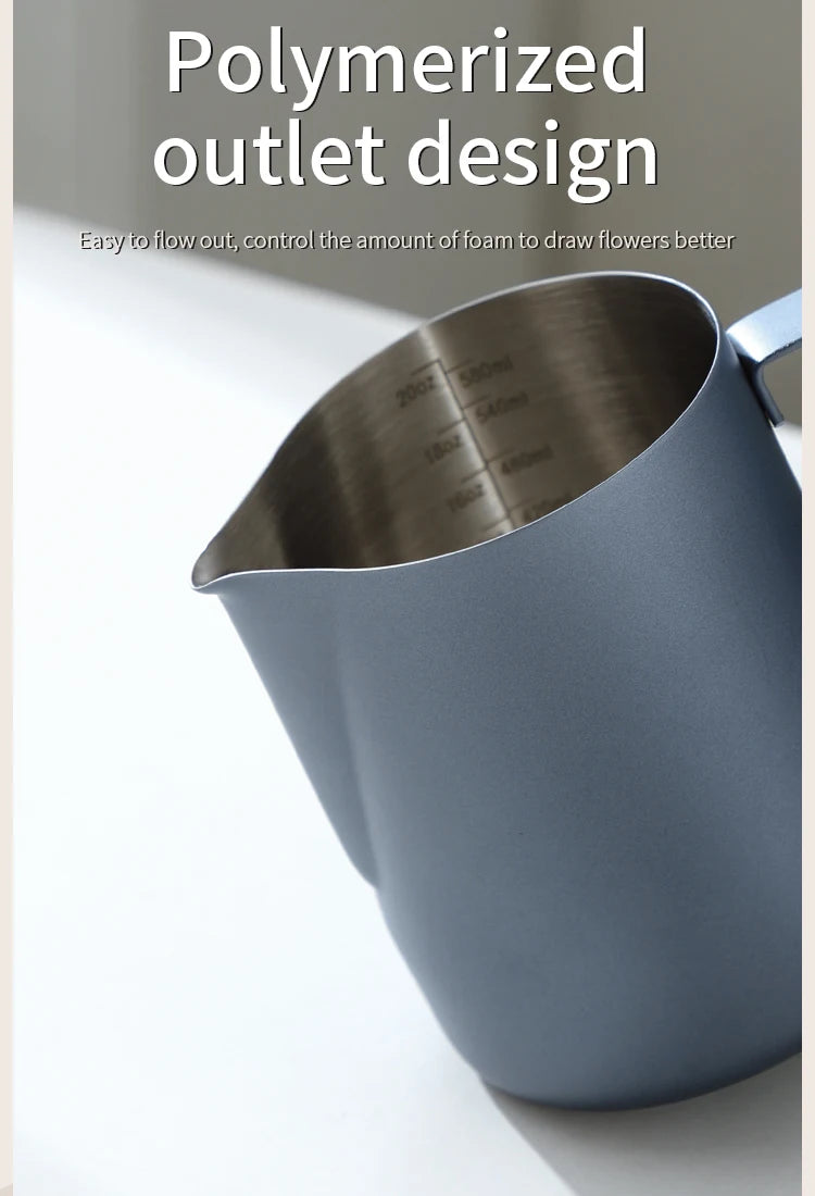 350/600ML Coffee Milk Frothing Pitcher Jug 304 Stainless Steel Precise Scale High Quality Latte Barista Professional CafeUtensil