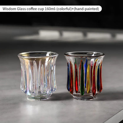 BINCOO 160ml Glass Coffee Cup Drinking Glasses for Espresso Cappuccino Latte Mug Juice Cocktails Home Kitchen Barista Glassware