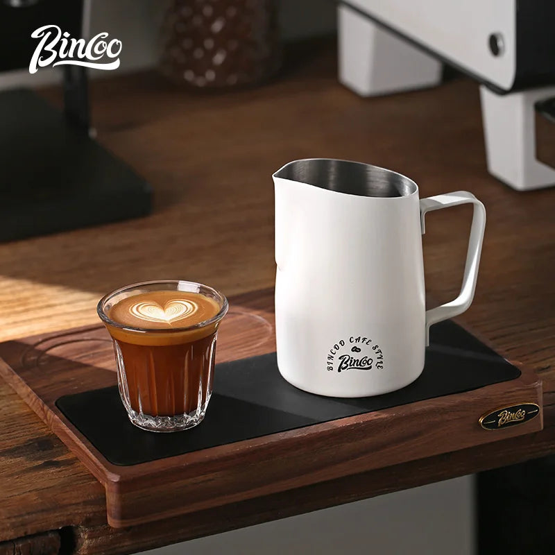 Bincoo Stainless Steel Milk Frothing Pitcher 420/520ml Cappuccino Latte Art  Jug Chic Home Barista Accessories Latte cup and jar