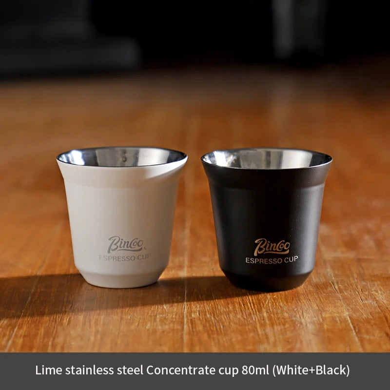 Bincoo 304 Stainless Steel Espresso Mugs 80ML Coffee Cups Insulated Double Wall Heat-insulating Safe Small Capacity Drink Cups