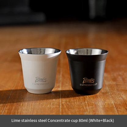 Bincoo 304 Stainless Steel Espresso Mugs 80ML Coffee Cups Insulated Double Wall Heat-insulating Safe Small Capacity Drink Cups