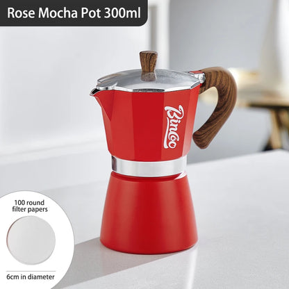 Bincoo Coffee Moka Pot Aluminum 300ml Mocha Pot Classic Italian Espresso Pot Kitchen Home Barista Coffee Machine Accessories