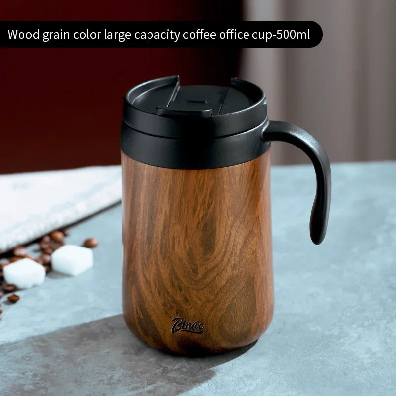 BINCOO-304 Stainless Steel Coffee Mug, Thermal and Cold Insulation Latte Cup, Large-Capacity, Home and Office, 350ml, 500ml