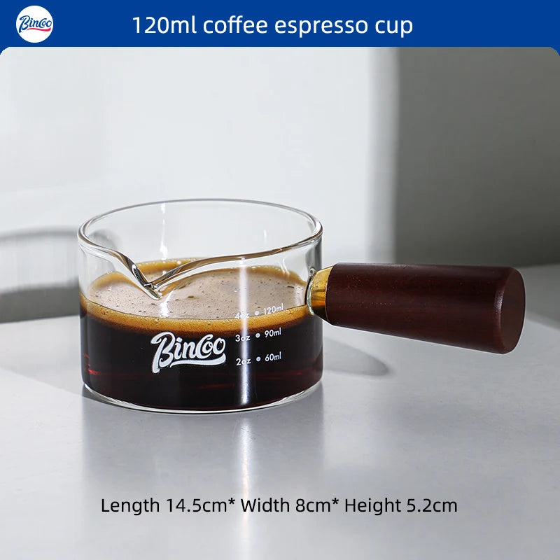 70/120/180ml Heat-resisting Glass Espresso Measuring Cup Double/Single Mouth Glass Milk Jug With Handle Glass Scale Measure Mugs