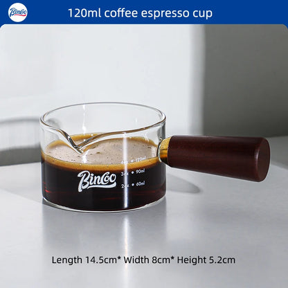 70/120/180ml Heat-resisting Glass Espresso Measuring Cup Double/Single Mouth Glass Milk Jug With Handle Glass Scale Measure Mugs