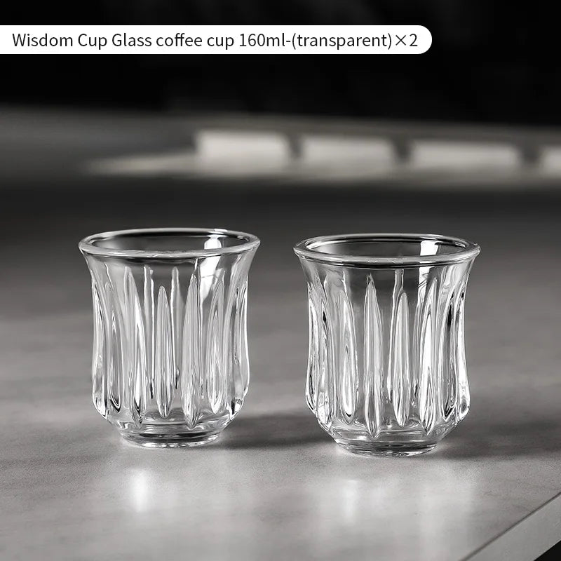 BINCOO 160ml Glass Coffee Cup Drinking Glasses for Espresso Cappuccino Latte Mug Juice Cocktails Home Kitchen Barista Glassware