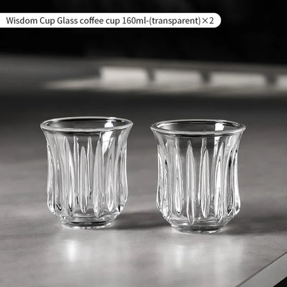 BINCOO 160ml Glass Coffee Cup Drinking Glasses for Espresso Cappuccino Latte Mug Juice Cocktails Home Kitchen Barista Glassware