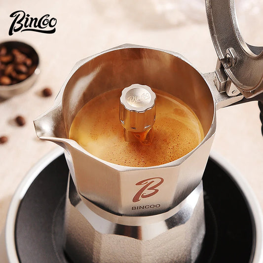 Bincoo Three Valve 316 Stainless Steel Mocha Pot Pressure Concentrating Extraction Coffee Pot Home Professional Barista Kit
