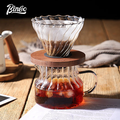 Bincoo 500ml Pour Over Coffee Maker Set Glass Carafe Coffee with Glass Coffee Filter Drip Coffee Maker Set for Home or Office