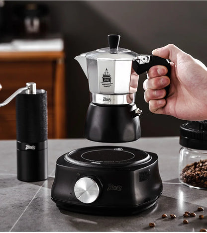 BINCOO Dual Valve Moka Pot Extraction Espresso Maker Hand Brewed Coffee Mocha Pot Italian Home Outdoor Barista Accessories