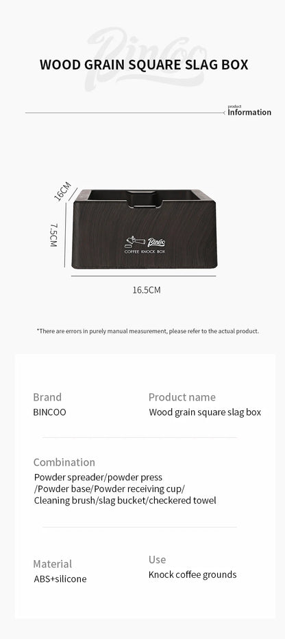Bincoo Coffee Knock Box for Espresso Machines, Commercial Barista Pucks Disposal Bin with Handle, Home/Cafe Countertop Use