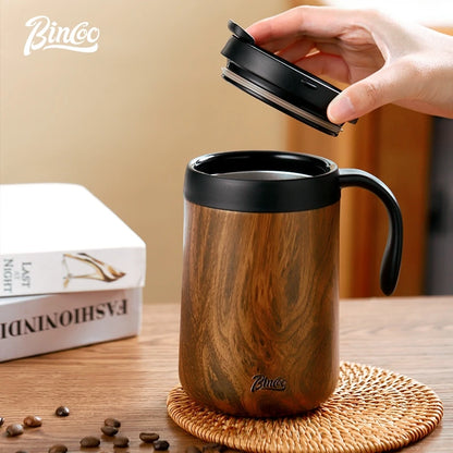 BINCOO-304 Stainless Steel Coffee Mug, Thermal and Cold Insulation Latte Cup, Large-Capacity, Home and Office, 350ml, 500ml