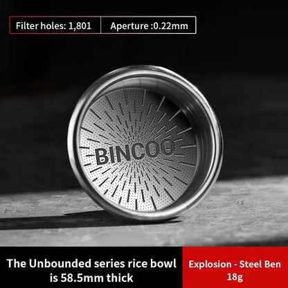 BINCOO New Precision High Extraction Matrix 51/58.5mm Basket Filter，Micro Sieve Filter Basket Stainless Steel Portafilter Basket