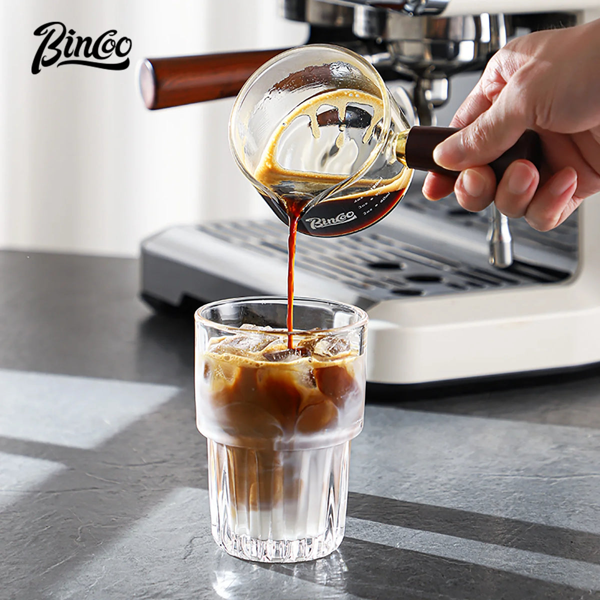 70/120/180ml Heat-resisting Glass Espresso Measuring Cup Double/Single Mouth Glass Milk Jug With Handle Glass Scale Measure Mugs
