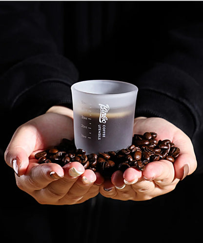 BINCOO Espresso Glass Measuring Cup 50ML Clear Shot Glasses Coffee Mugs Set Espresso Measuring Cup Tools Milk Frothing Pitcher