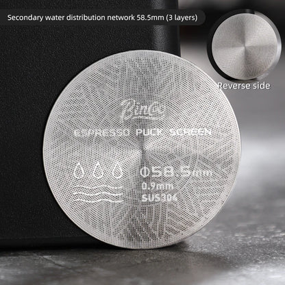 Secondary water distribution network Italian coffee handle, sintered plate, stainless steel extraction filter, three-layer 51/58