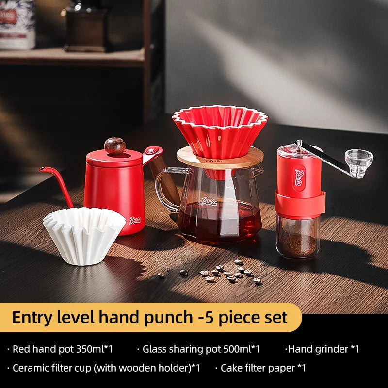 BINCOO 350ml/600ml Coffee Filter Cup Hand Brew Coffee Pot Coffee Sharing Pot Reusable Funnel Dripper Filter Coffee Utensils Set