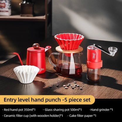 BINCOO 350ml/600ml Coffee Filter Cup Hand Brew Coffee Pot Coffee Sharing Pot Reusable Funnel Dripper Filter Coffee Utensils Set