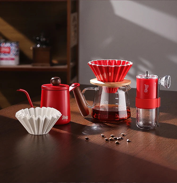 BINCOO 350ml/600ml Coffee Filter Cup Hand Brew Coffee Pot Coffee Sharing Pot Reusable Funnel Dripper Filter Coffee Utensils Set