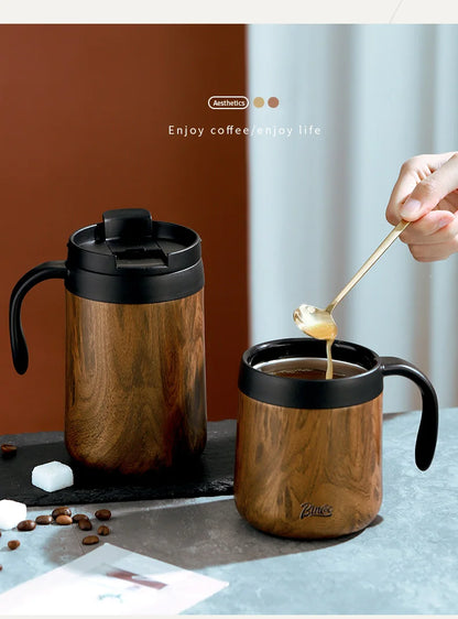 BINCOO-304 Stainless Steel Coffee Mug, Thermal and Cold Insulation Latte Cup, Large-Capacity, Home and Office, 350ml, 500ml