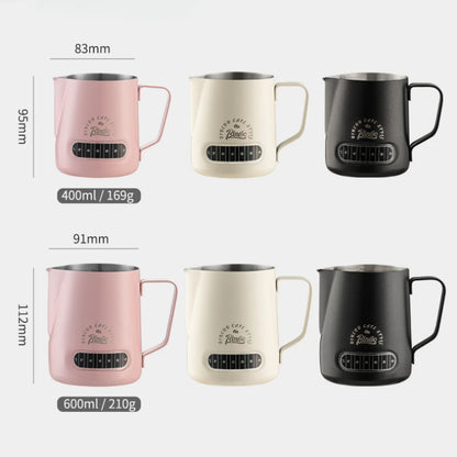 Bincoo Round Spout Coffee Pitcher with Temp Display, Stainless Steel Milk Frother Jug for Latte Art, Espresso Accessory