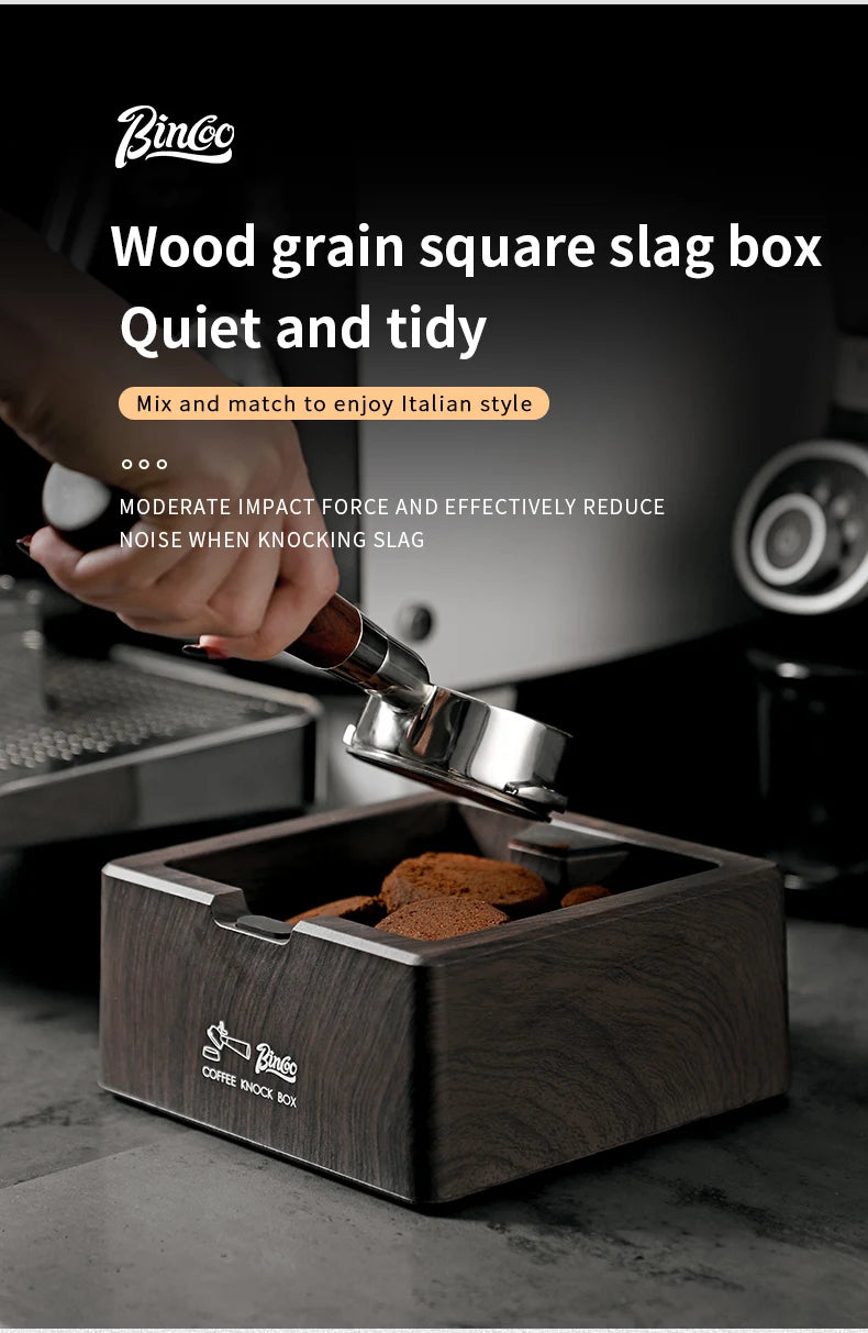 Bincoo Coffee Knock Box for Espresso Machines, Commercial Barista Pucks Disposal Bin with Handle, Home/Cafe Countertop Use