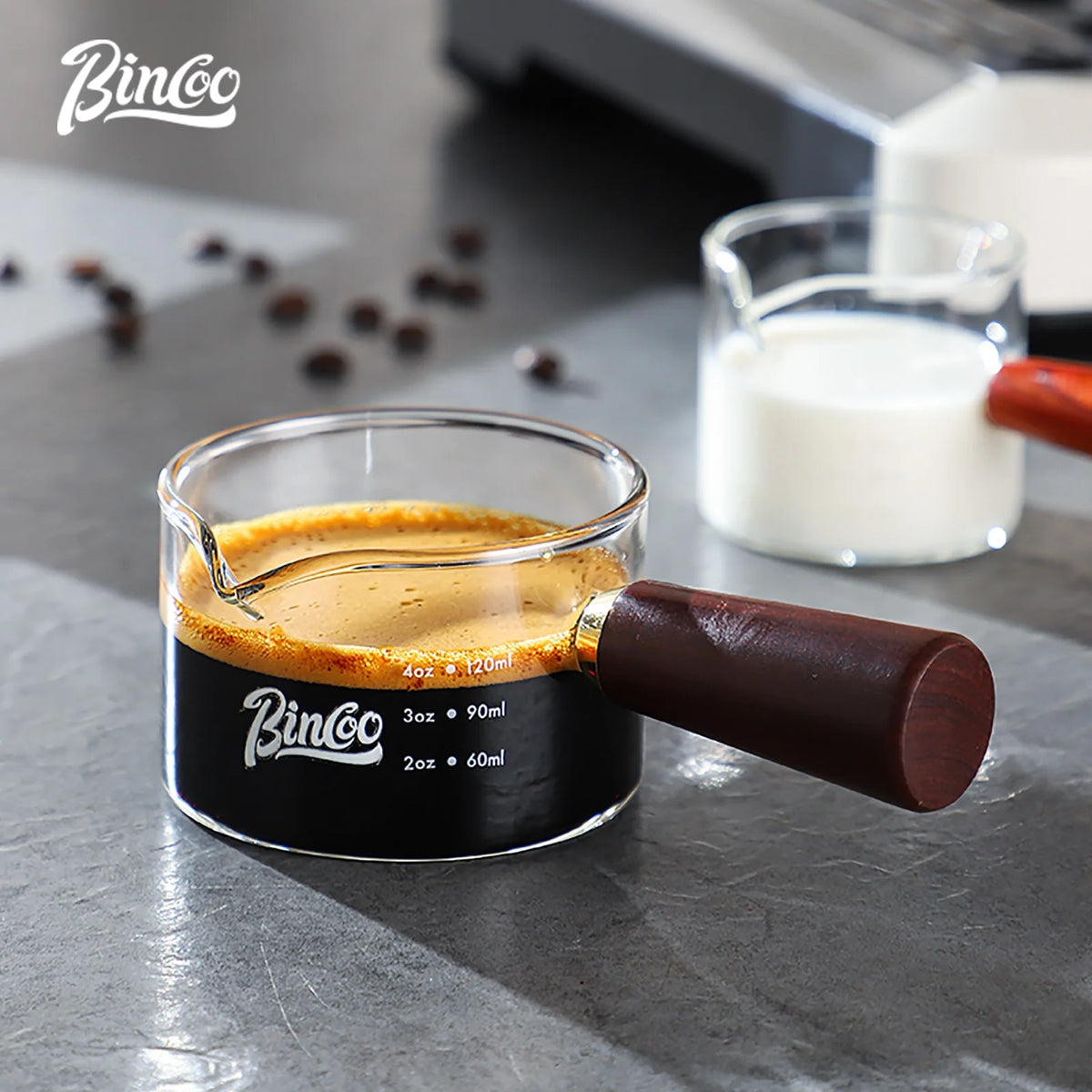 70/120/180ml Heat-resisting Glass Espresso Measuring Cup Double/Single Mouth Glass Milk Jug With Handle Glass Scale Measure Mugs