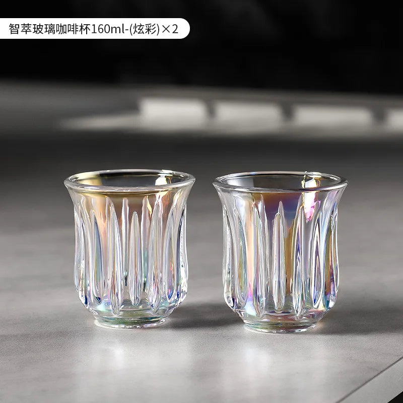 BINCOO 160ml Glass Coffee Cup Drinking Glasses for Espresso Cappuccino Latte Mug Juice Cocktails Home Kitchen Barista Glassware