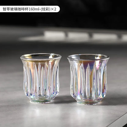 BINCOO 160ml Glass Coffee Cup Drinking Glasses for Espresso Cappuccino Latte Mug Juice Cocktails Home Kitchen Barista Glassware