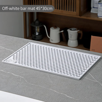 Bincoo 45x30cm Coffee Pressed Powder Mat Drain Mat Bar Mat Non-slip Tabletop Protective Mat Coffee Workbench Supporting Tools