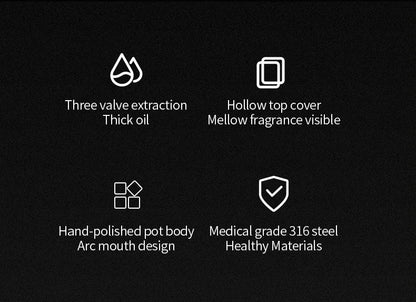 Bincoo Three Valve 316 Stainless Steel Mocha Pot Pressure Concentrating Extraction Coffee Pot Home Professional Barista Kit