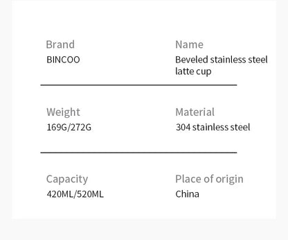 Bincoo Stainless Steel Milk Frothing Pitcher 420/520ml Cappuccino Latte Art  Jug Chic Home Barista Accessories Latte cup and jar