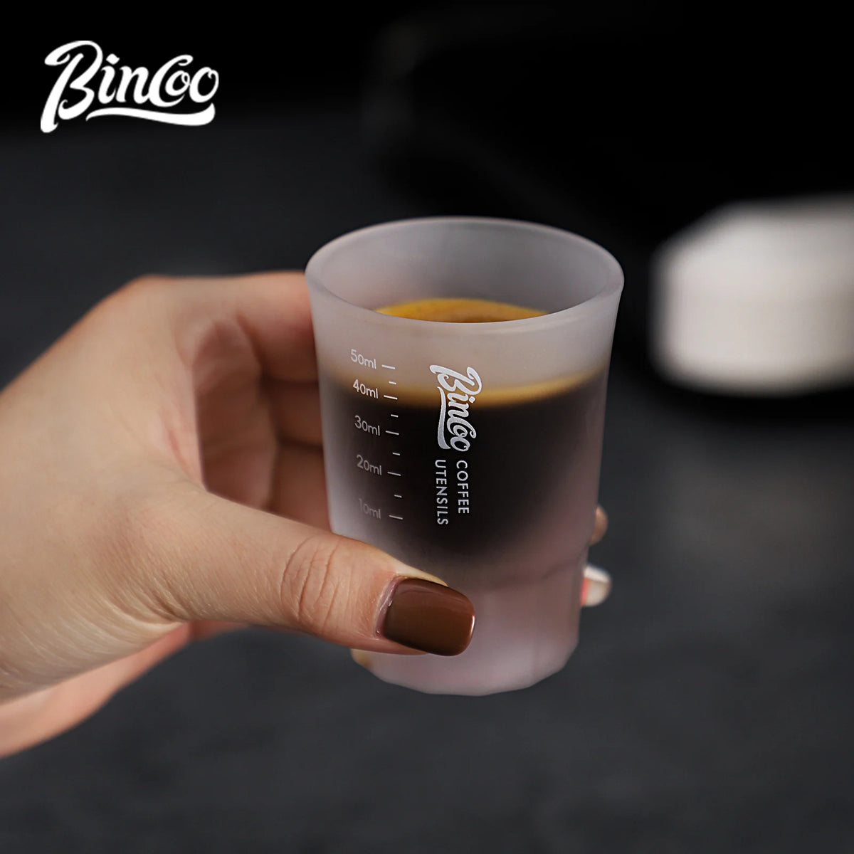 BINCOO Espresso Glass Measuring Cup 50ML Clear Shot Glasses Coffee Mugs Set Espresso Measuring Cup Tools Milk Frothing Pitcher