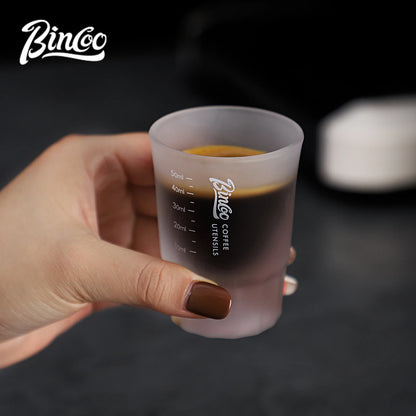 BINCOO Espresso Glass Measuring Cup 50ML Clear Shot Glasses Coffee Mugs Set Espresso Measuring Cup Tools Milk Frothing Pitcher