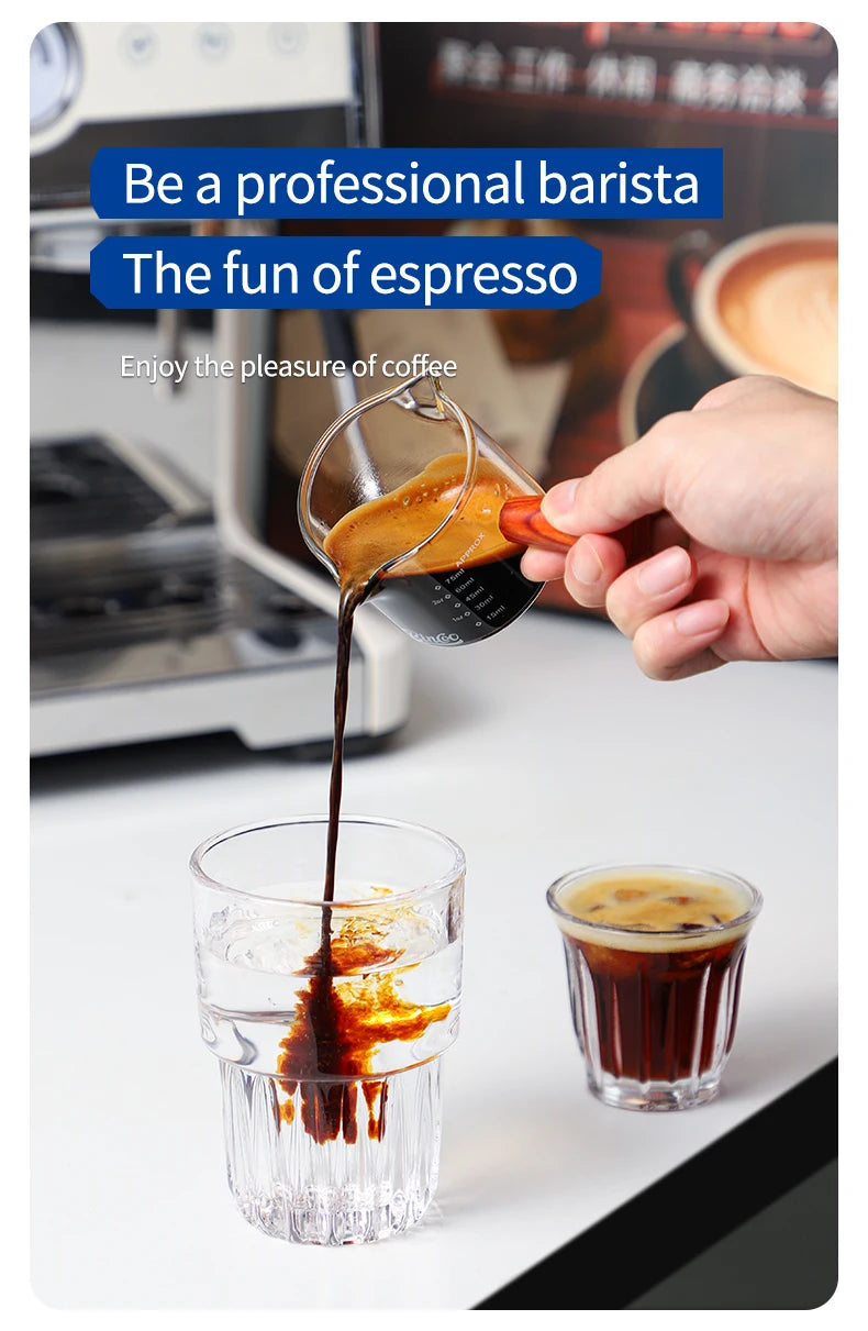 70/120/180ml Heat-resisting Glass Espresso Measuring Cup Double/Single Mouth Glass Milk Jug With Handle Glass Scale Measure Mugs