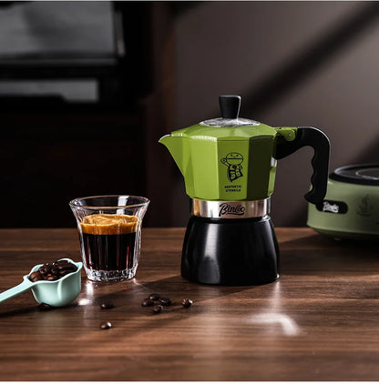 Bincoo Double Valve Moka Pot Espresso Machine Extraction Thermostatic Coffee Mocha Pot Set Outdoor Italian Home Barista Utensils