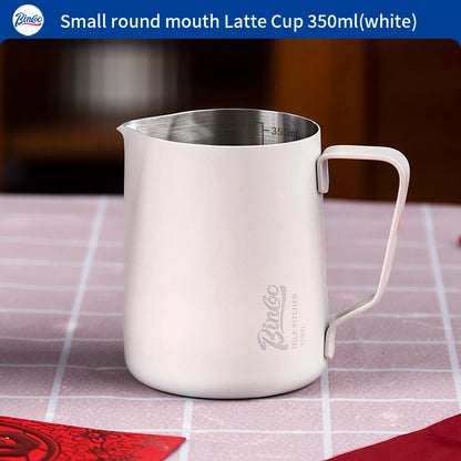 Bincoo Pointed Spout Milk Frothing Pitcher, 350ml/600ml Stainless Steel Latte Art Cup, Professional Coffee Steaming Jug